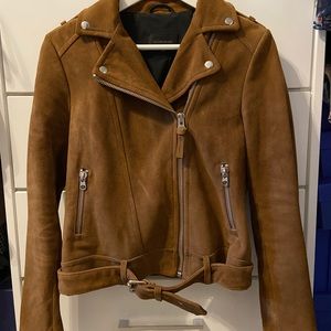 Mackage Cognac Suede Moto Jacket - Hardly Worn!